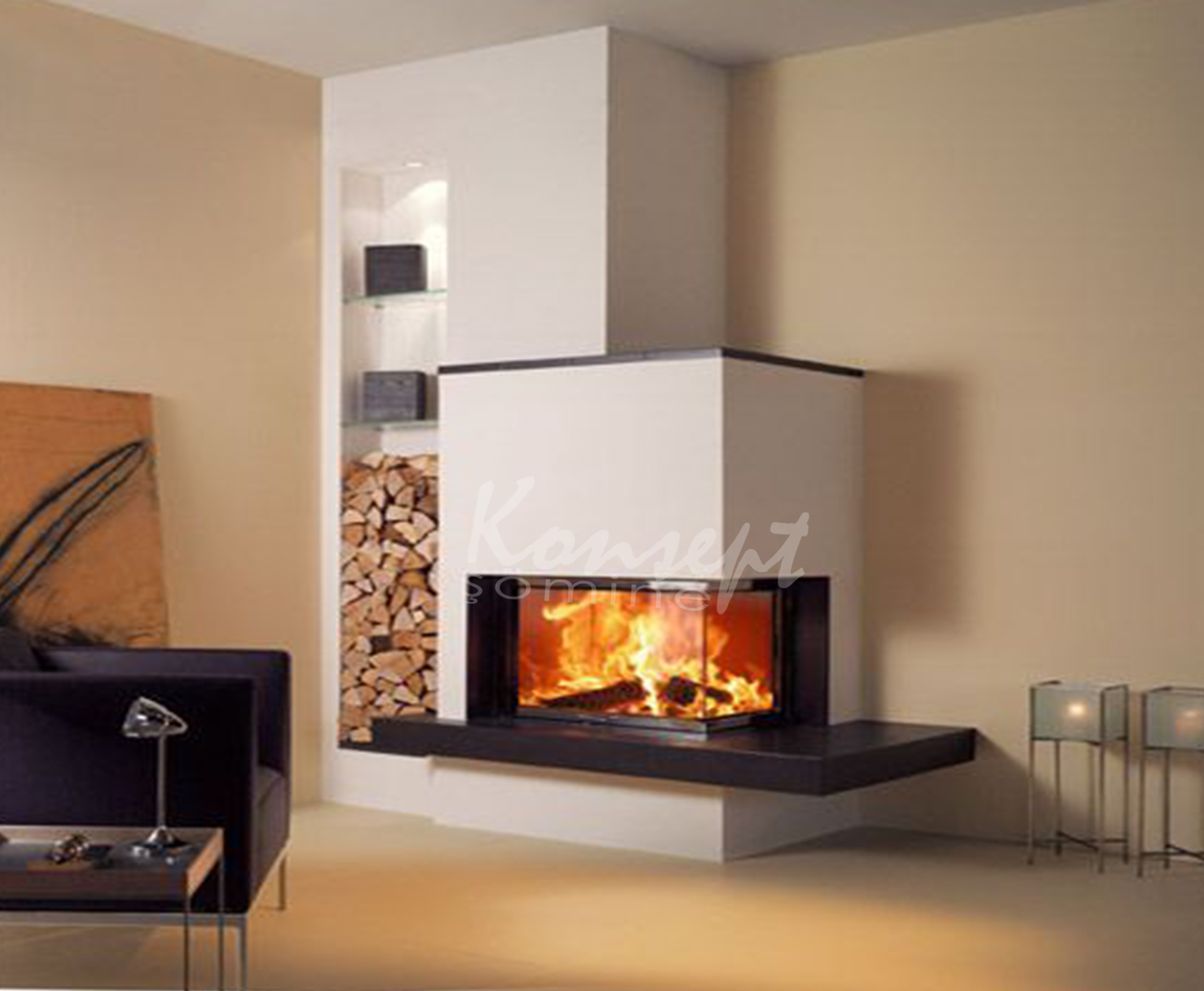 L Type Fireplace 05