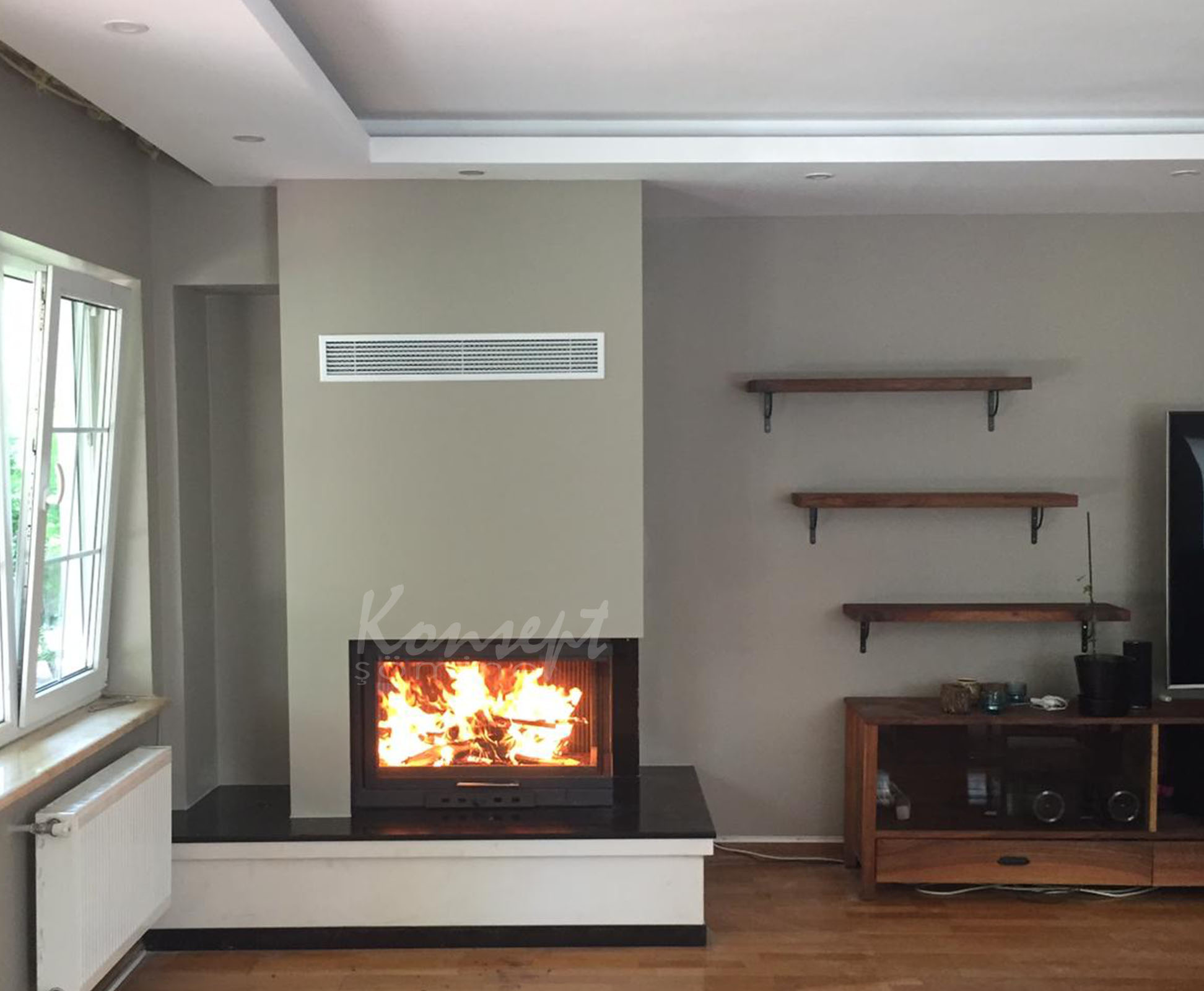 L Type Fireplace 19