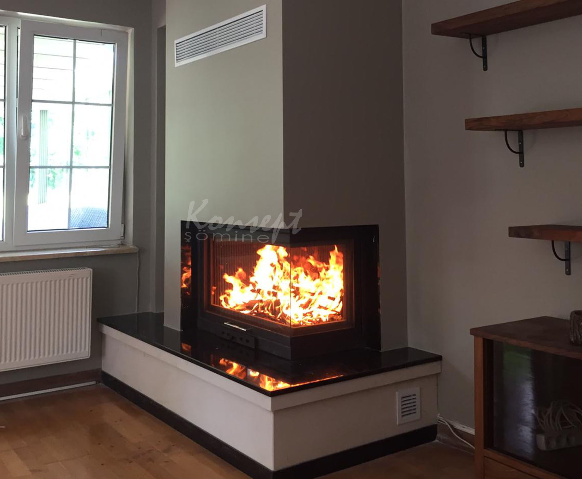 L Type Fireplace 19