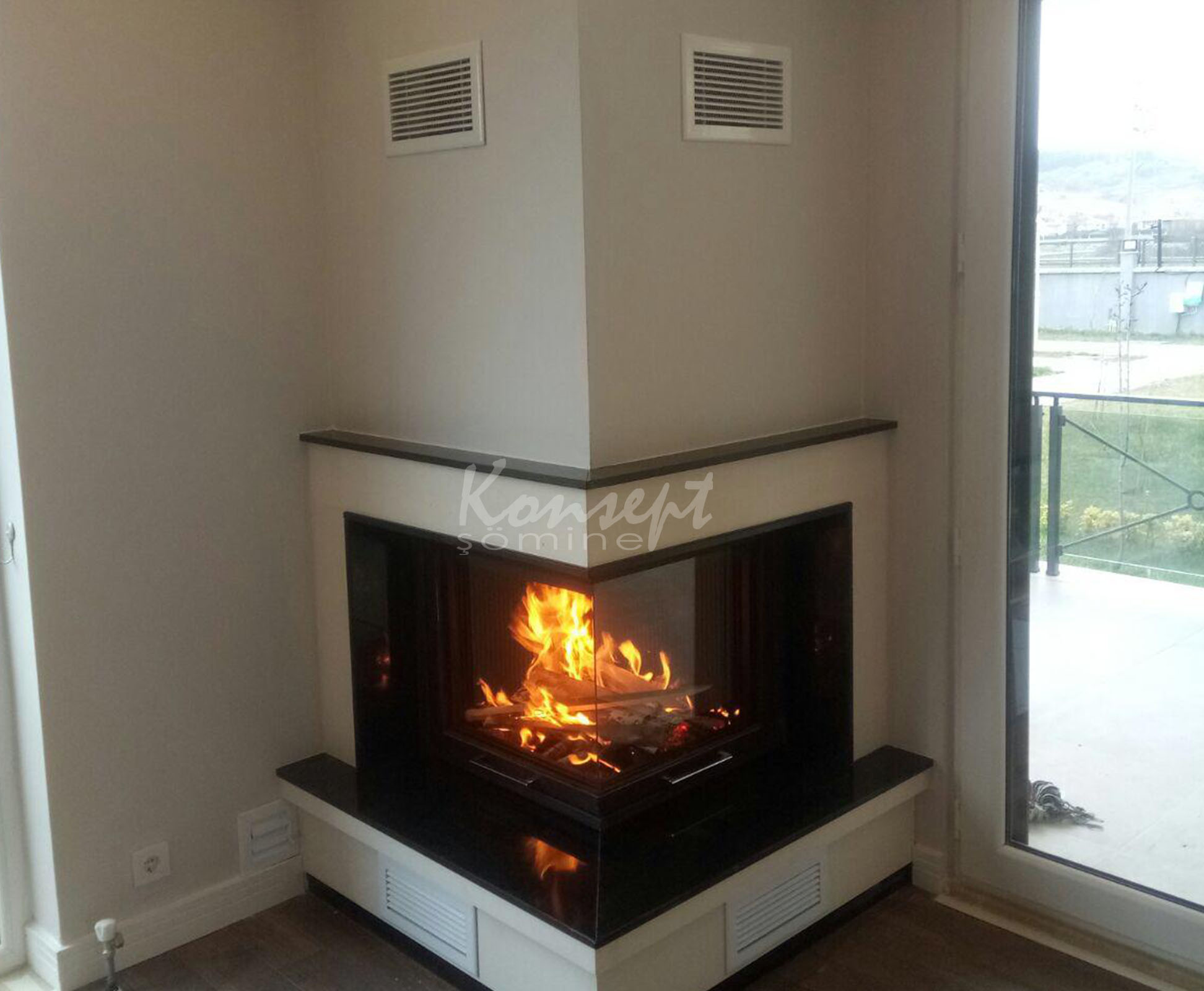 L Type Fireplace 24