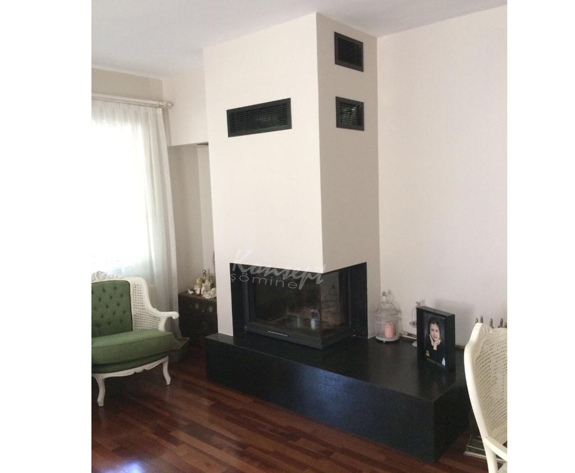 L Type Fireplace 25