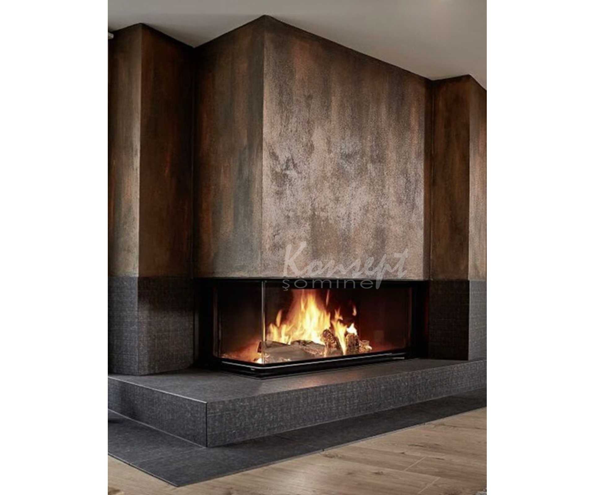 L Type Fireplace 26