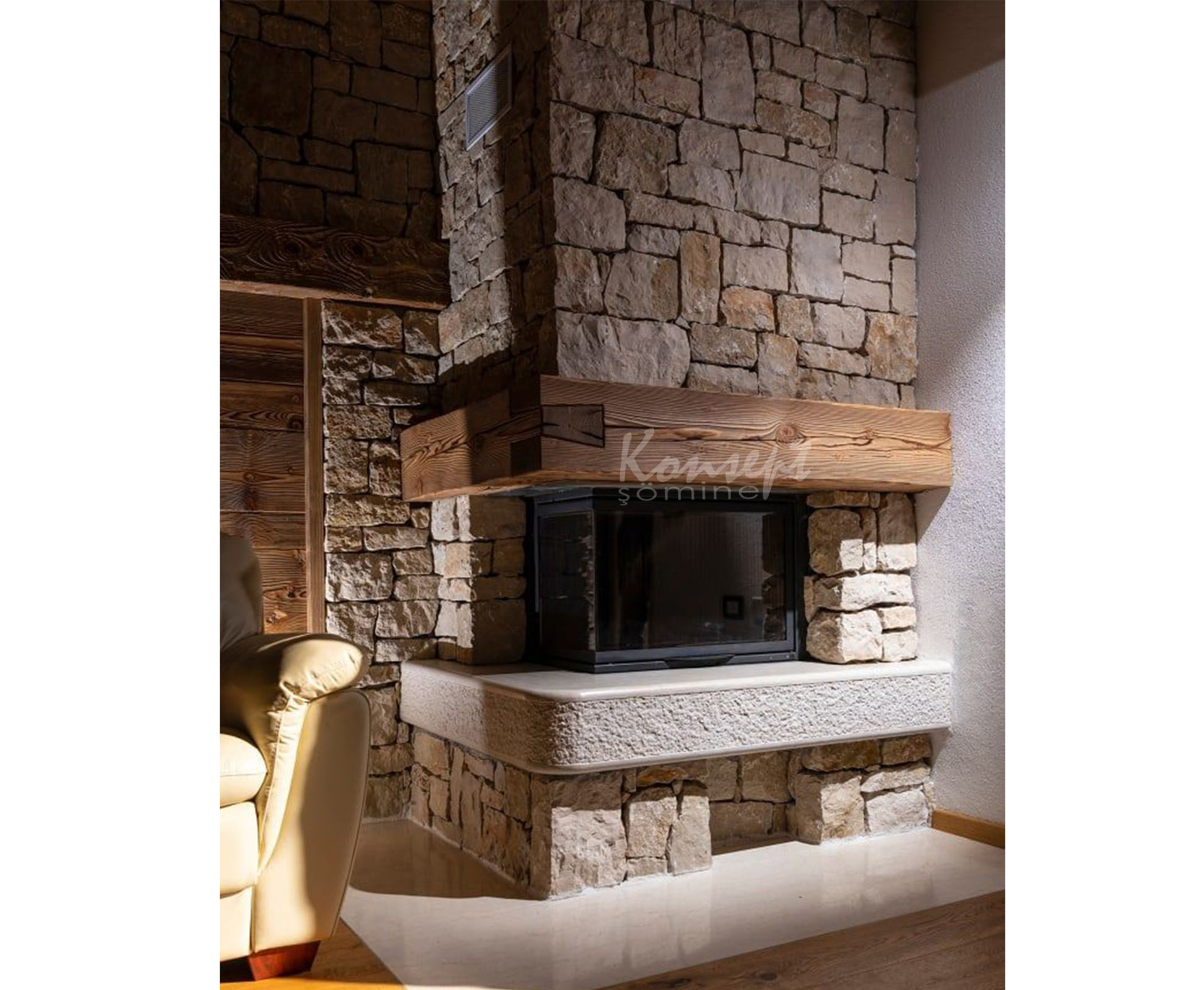 L Type Fireplace 28