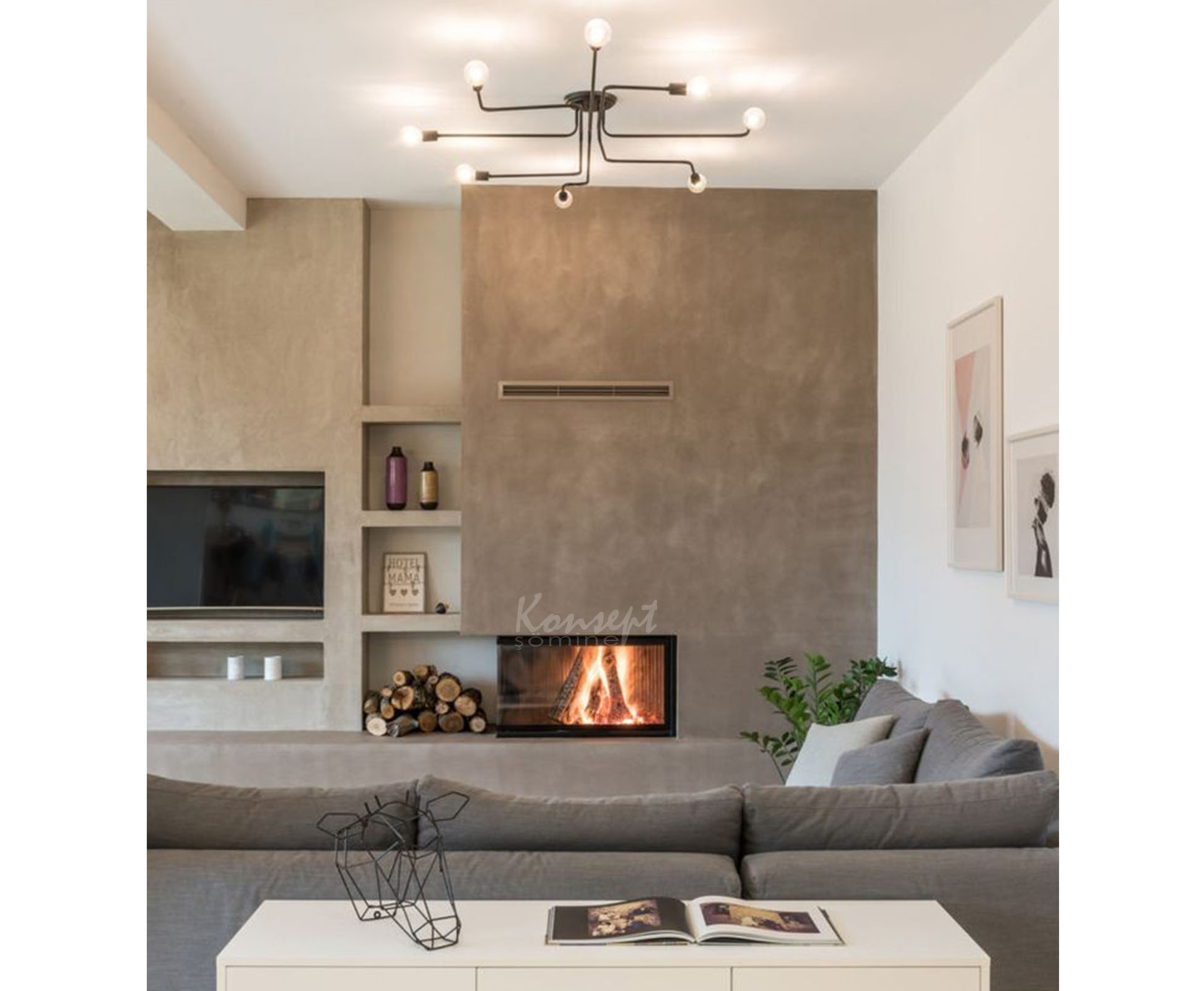 L Type Fireplace 29