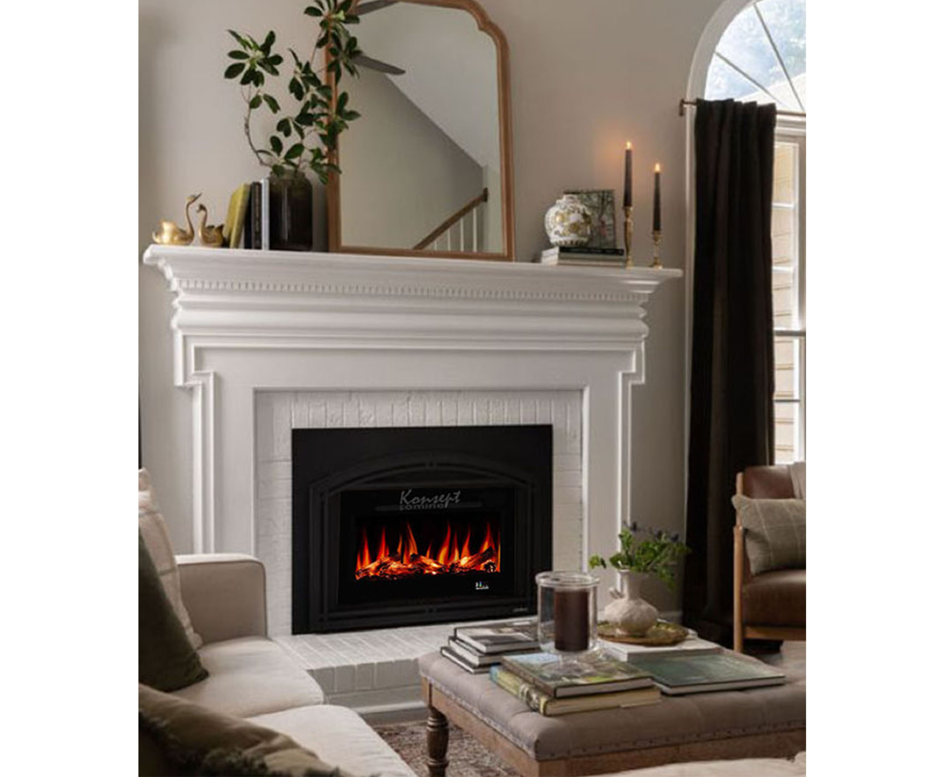Plasma electric fireplace 70