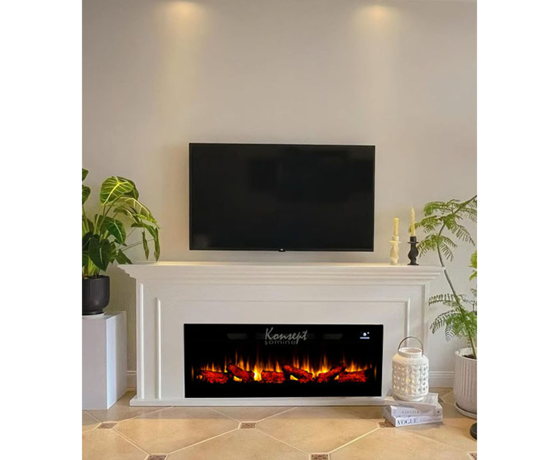 Plasma electric fireplace 98