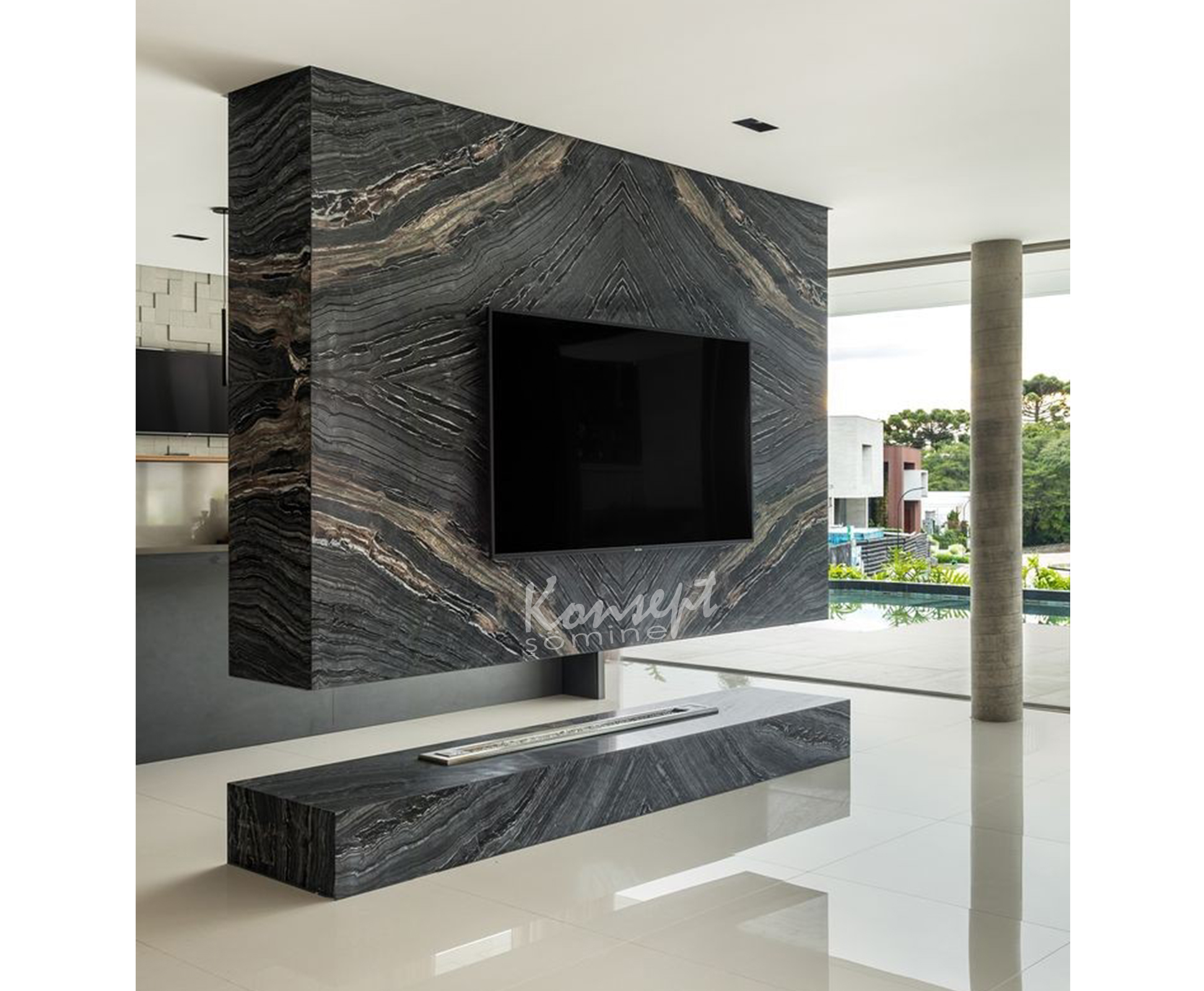Fixed ethanol fireplace 08