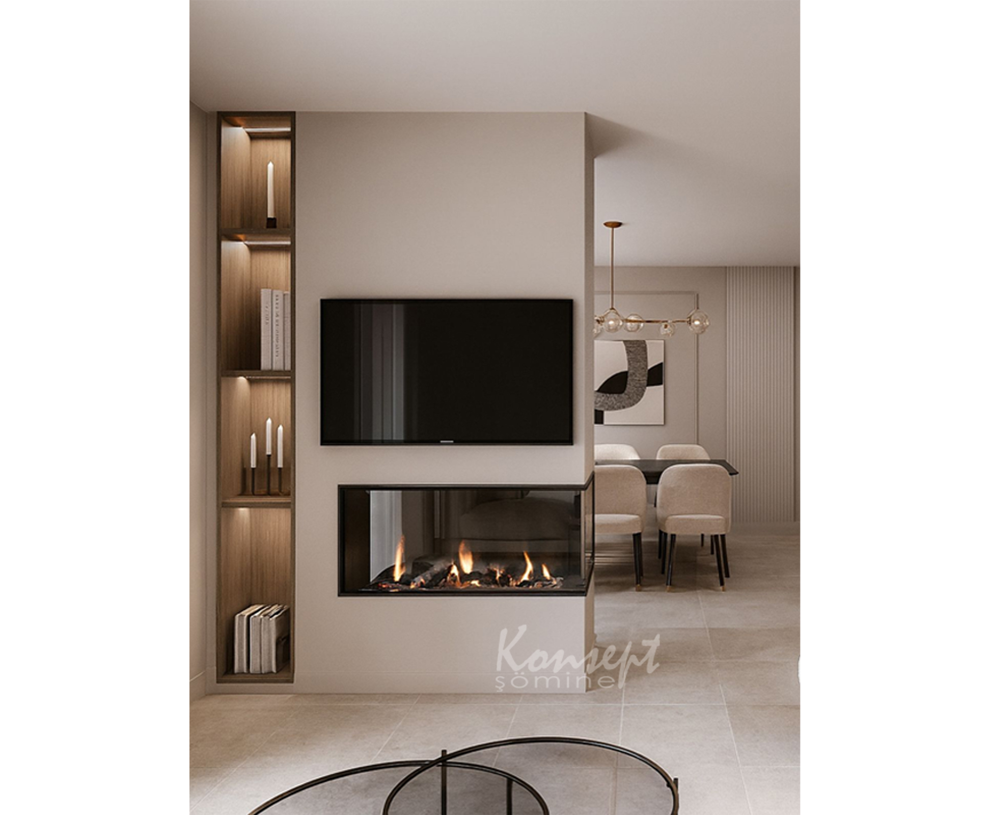 U Tipi Elektrikli Şömine 16