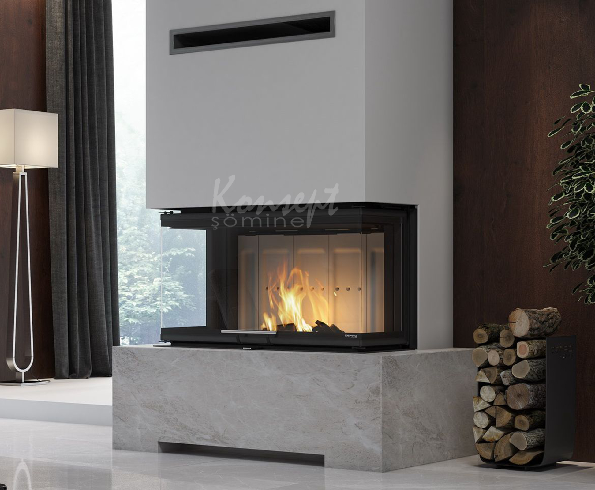 U Type Fireplace 14