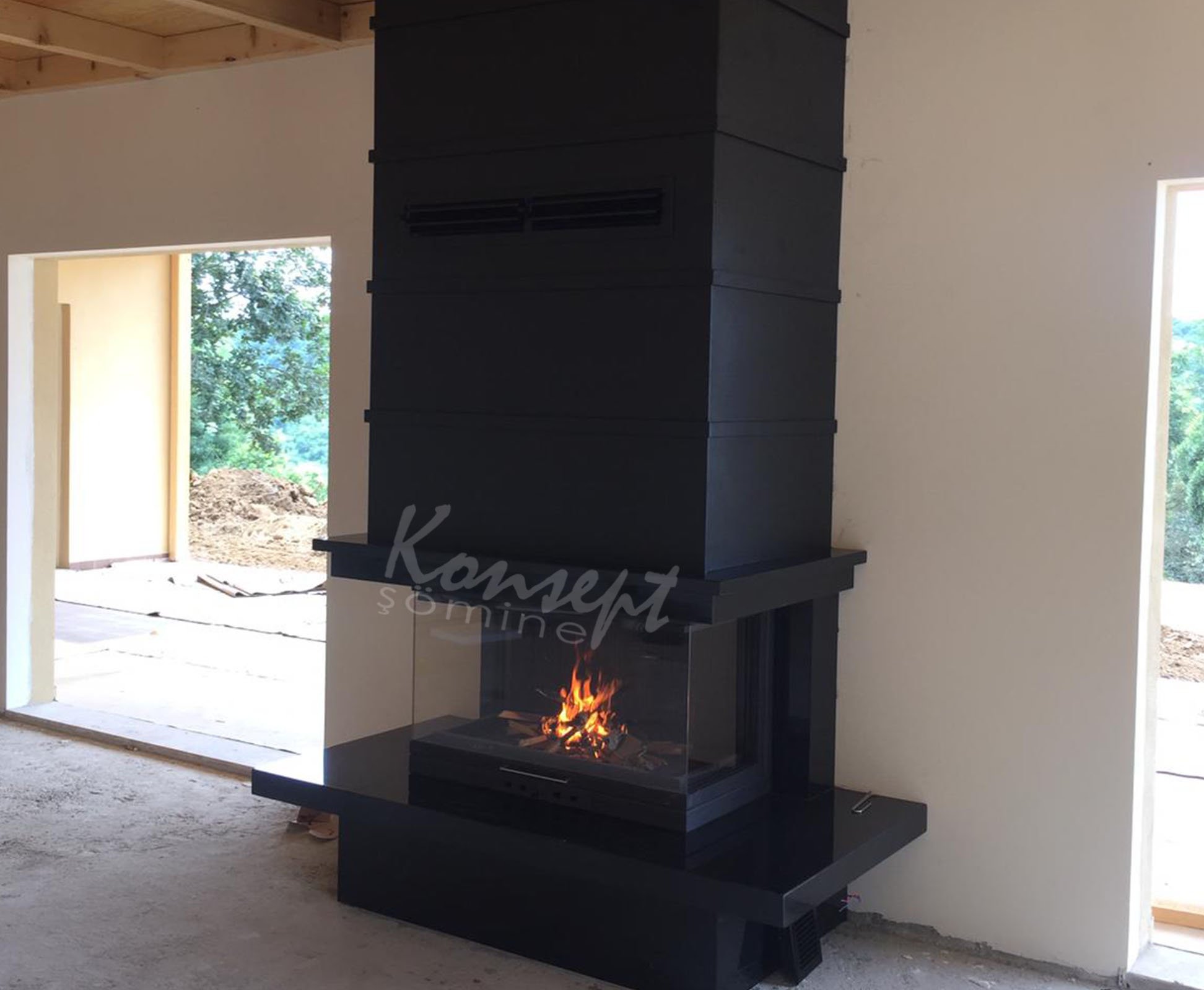 U Type Fireplace 19
