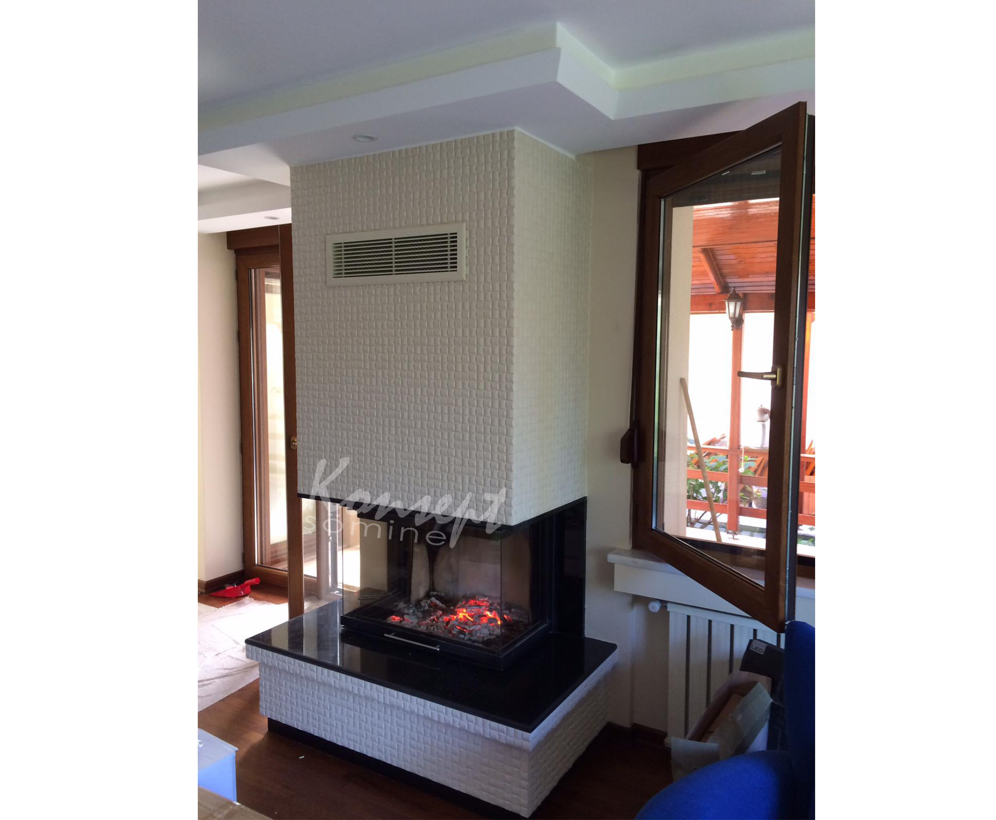 U Type Fireplace 25