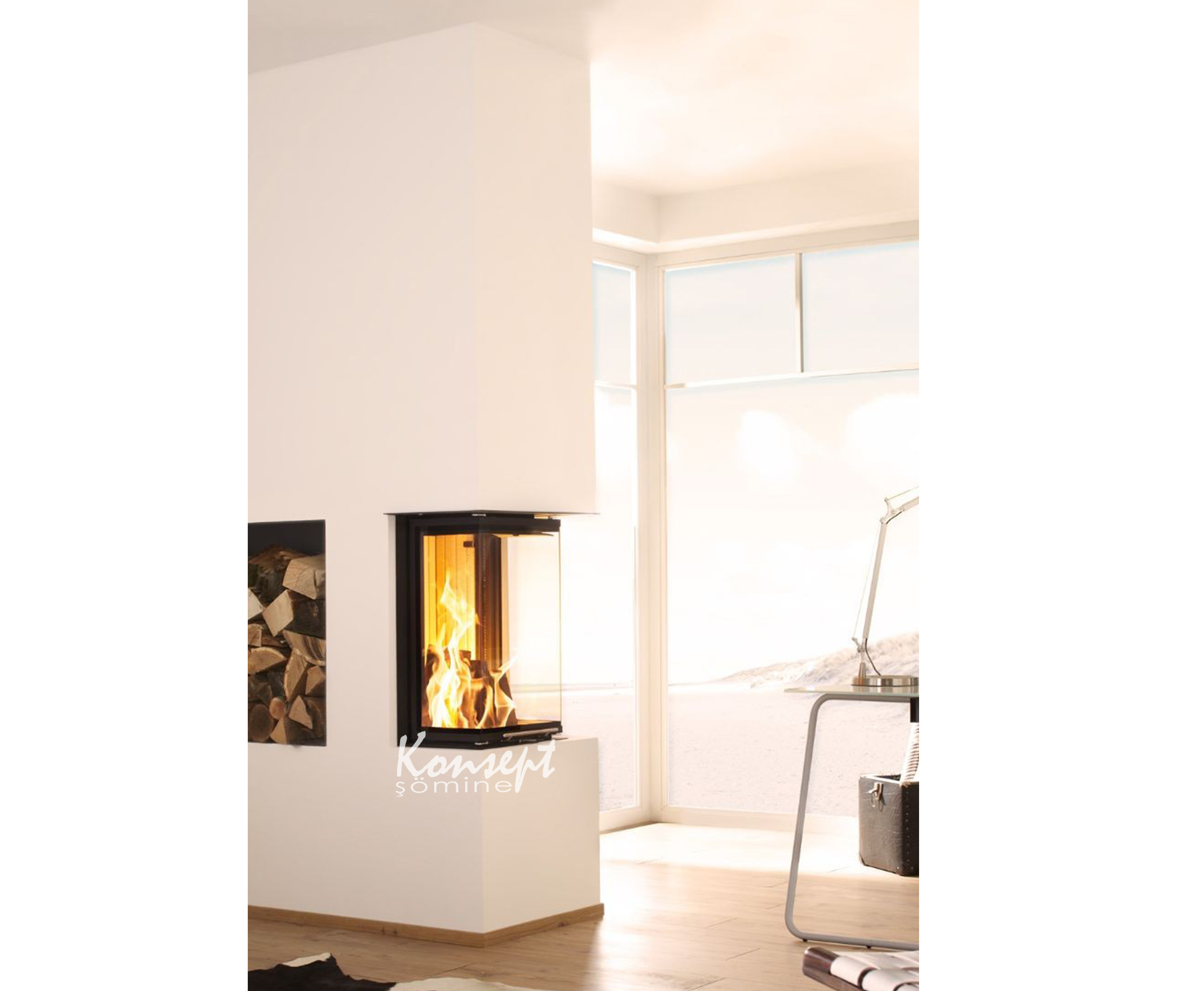 U Type Fireplace 39