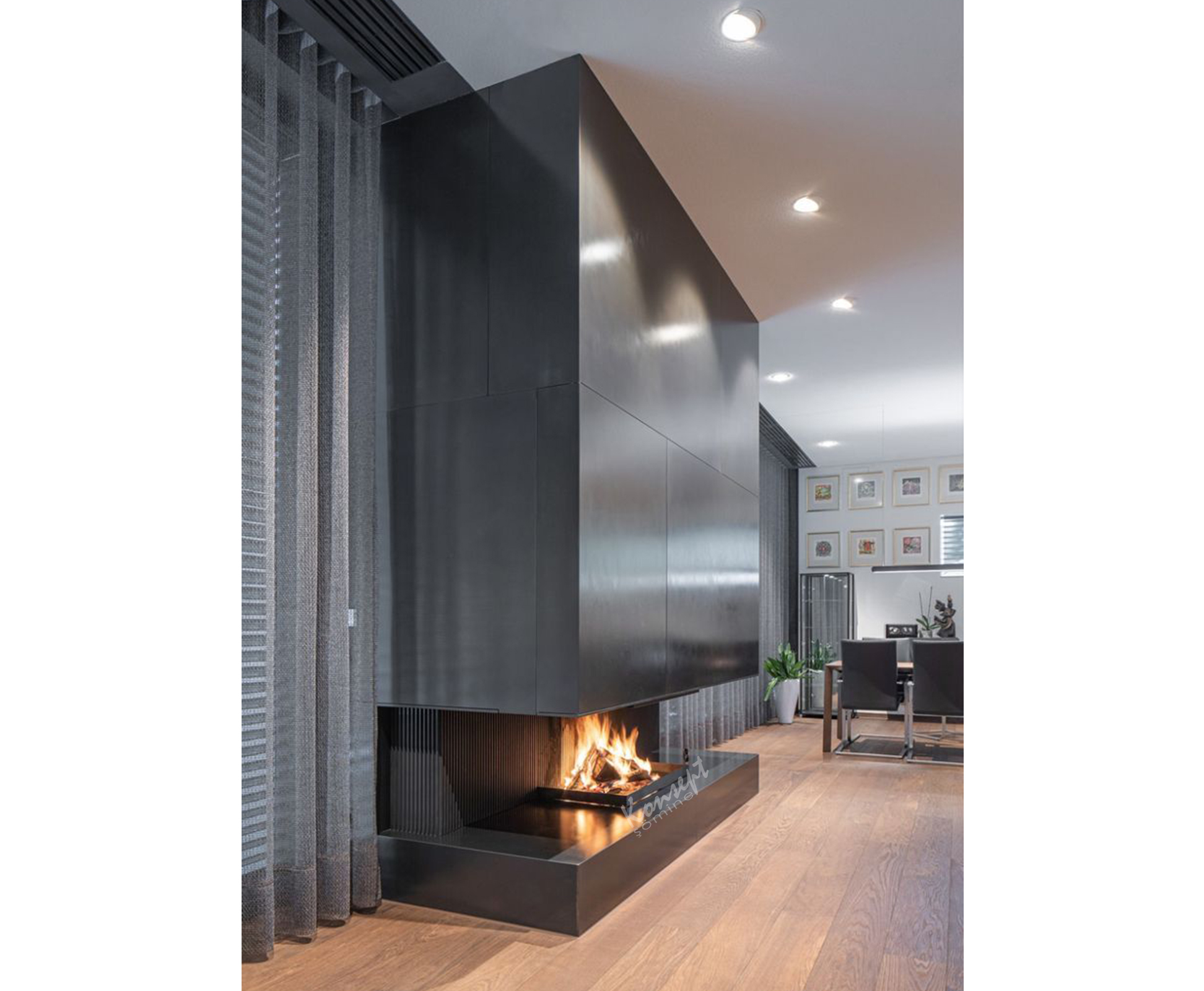 U Type Fireplace 41